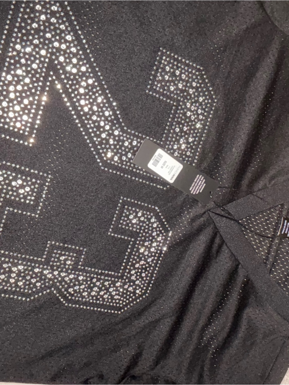 Fashion Nova Black Rhinestone '23 V-Neck Jersey - Picture 4 of 4